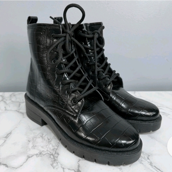 Topshop Women’s Combat Boots sz 38 Lace Up - Picture 5 of 8